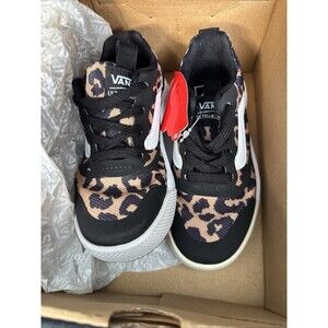 Vans Kids Comfy Couch Old Skool Skate Shoe Leopard Black True White Sz 10.5K NEW